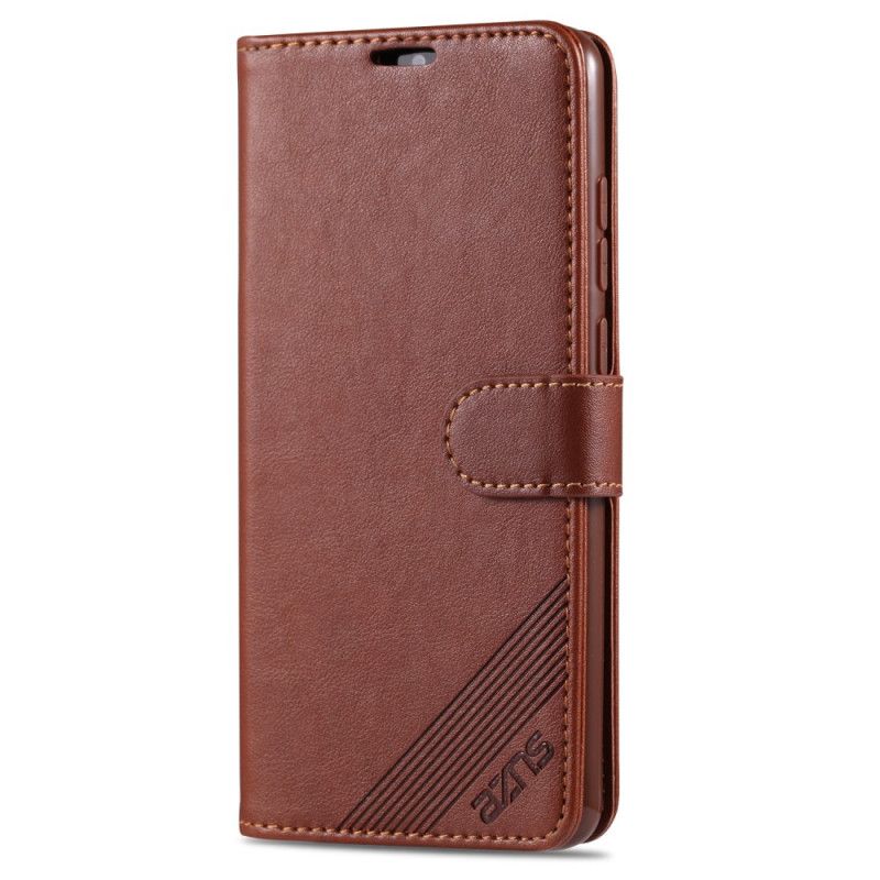 Etui Folio Xiaomi Redmi 9 Czerwony Czarny Azns Imitacja Skóry Etui Ochronne