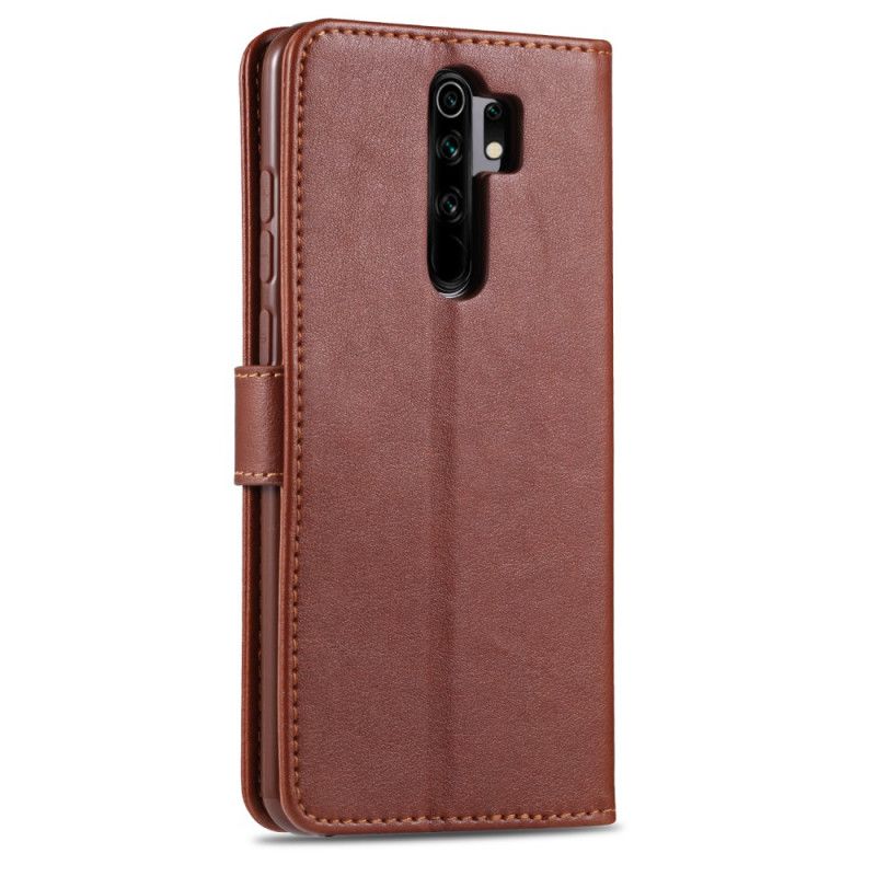 Etui Folio Xiaomi Redmi 9 Czerwony Czarny Azns Imitacja Skóry Etui Ochronne