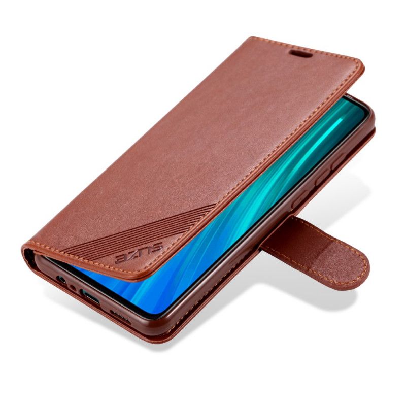 Etui Folio Xiaomi Redmi 9 Czerwony Czarny Azns Imitacja Skóry Etui Ochronne