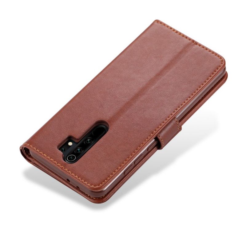 Etui Folio Xiaomi Redmi 9 Czerwony Czarny Azns Imitacja Skóry Etui Ochronne