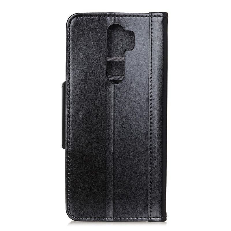 Etui Folio Xiaomi Redmi 9 Czerwony Czarny Eleganckie Zamknięcie Ze Sztucznej Skóry