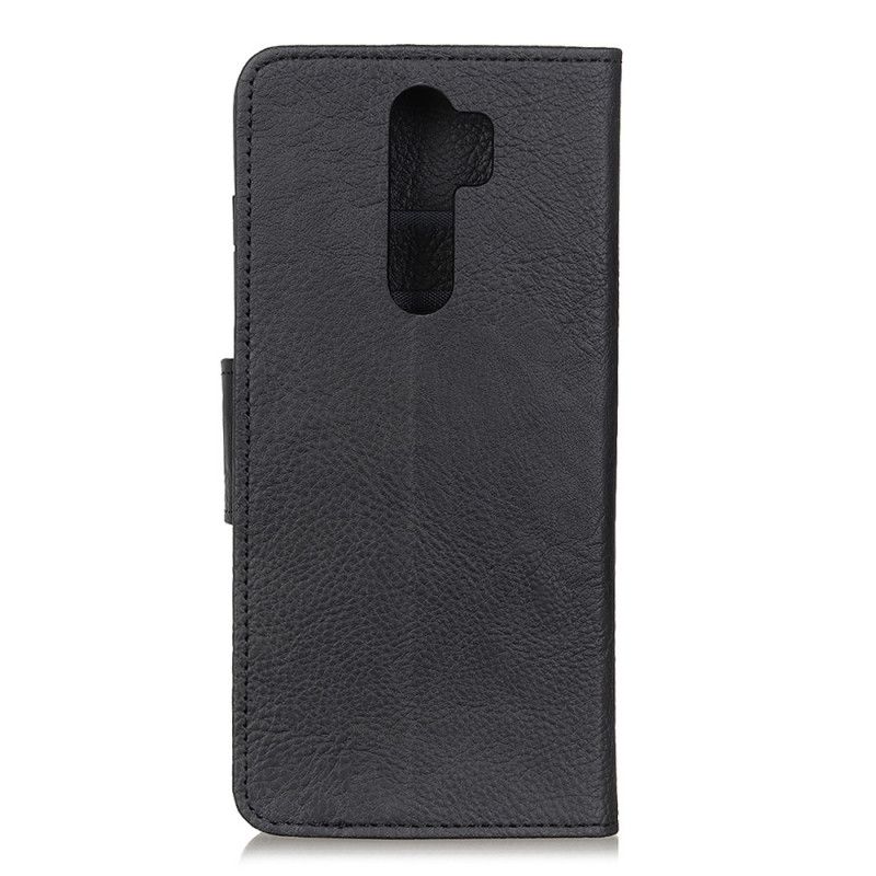 Etui Folio Xiaomi Redmi 9 Czerwony Czarny Liczi Teksturowane Etui Ochronne