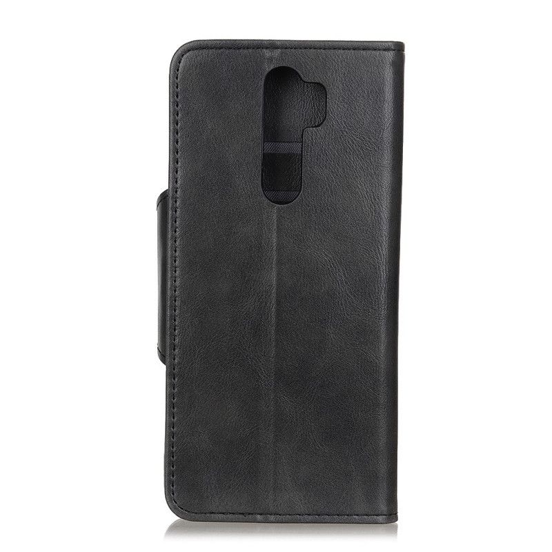 Etui Folio Xiaomi Redmi 9 Czerwony Czarny Skóra Ekologiczna W Stylu Vintage I Guzik Etui Ochronne