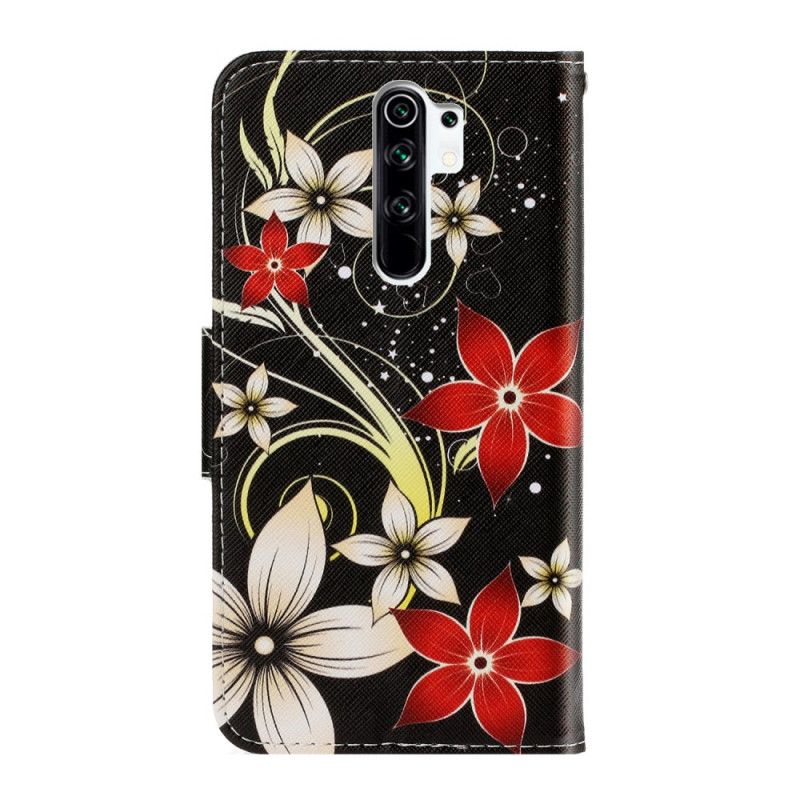 Etui Folio Xiaomi Redmi 9 Kolorowe Kwiaty Z Paskiem Etui Ochronne