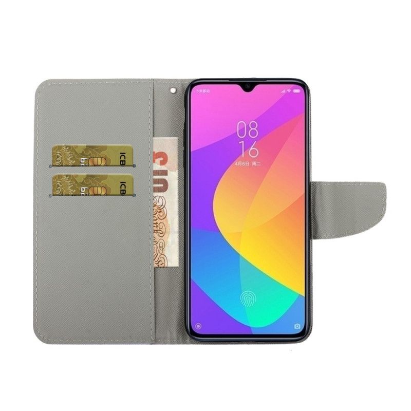 Etui Folio Xiaomi Redmi 9 Kolorowe Kwiaty Z Paskiem Etui Ochronne