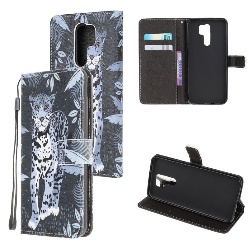 Etui Folio Xiaomi Redmi 9 Lampart Ze Stringami Etui Ochronne