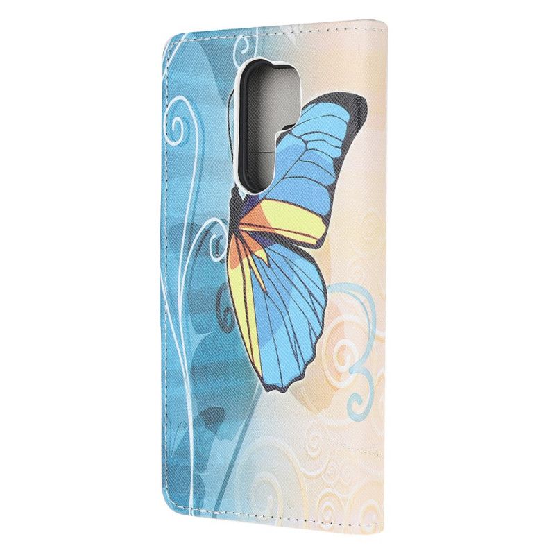 Etui Folio Xiaomi Redmi 9 Motyl Niebieski I Żółty