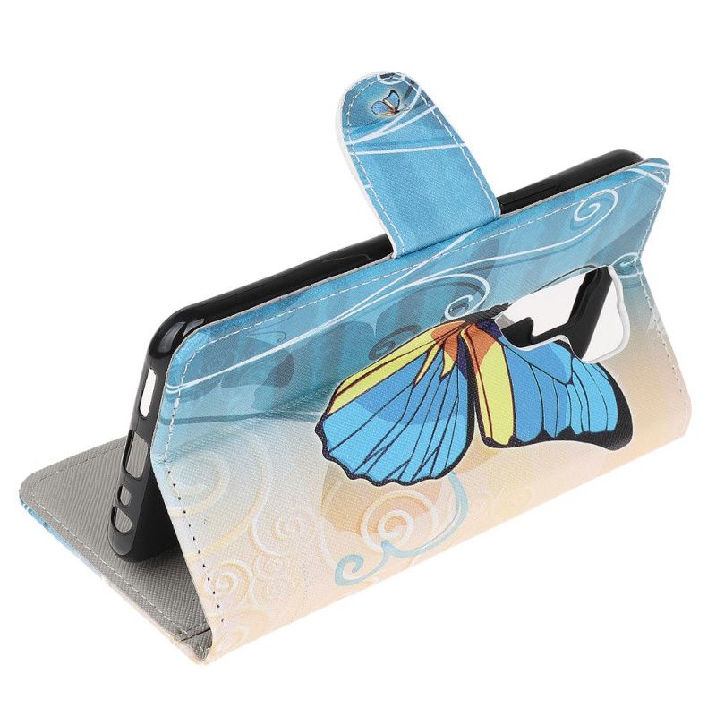 Etui Folio Xiaomi Redmi 9 Motyl Niebieski I Żółty