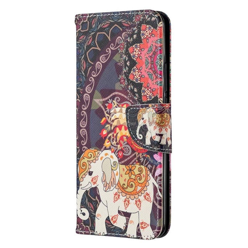 Etui Folio Xiaomi Redmi 9 Słonie Indyjskie Etui Ochronne