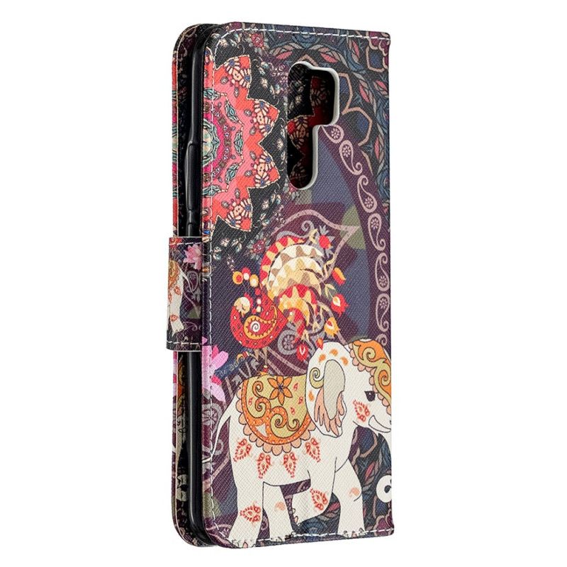 Etui Folio Xiaomi Redmi 9 Słonie Indyjskie Etui Ochronne