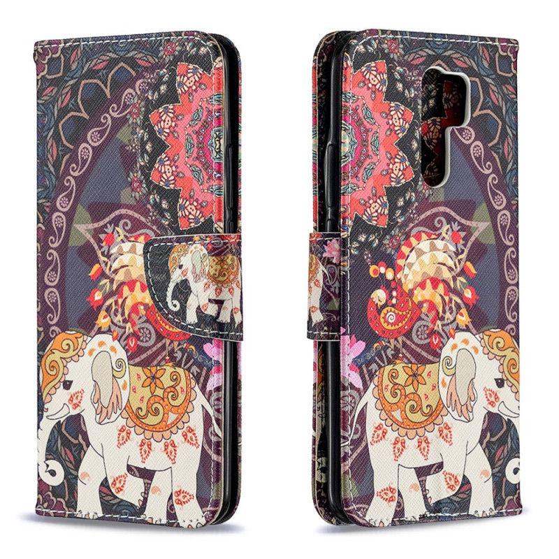 Etui Folio Xiaomi Redmi 9 Słonie Indyjskie Etui Ochronne