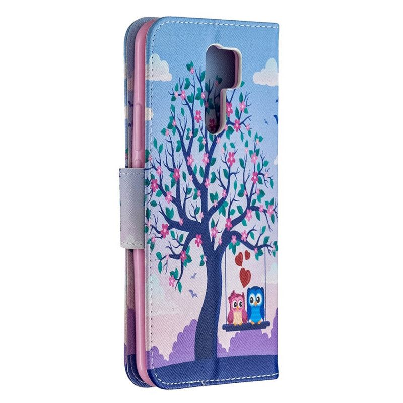 Etui Folio Xiaomi Redmi 9 Sowy Na Huśtawce