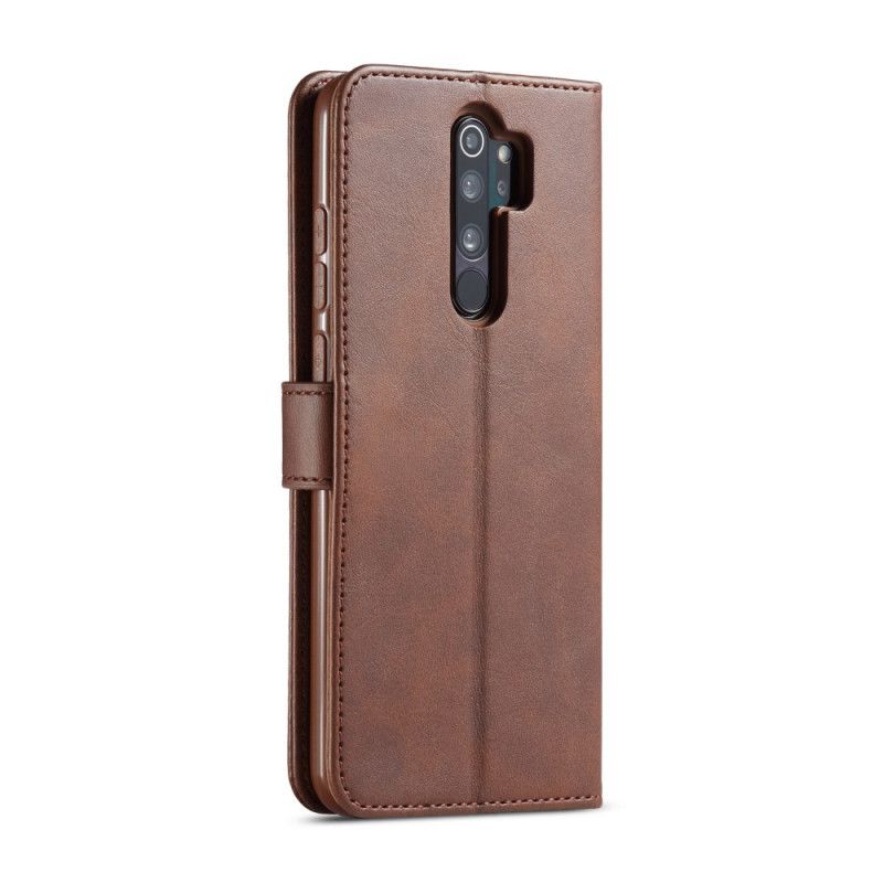 Etui Folio Xiaomi Redmi 9 Szary Czarny Lc.Imeeke Efekt Skóry Etui Ochronne