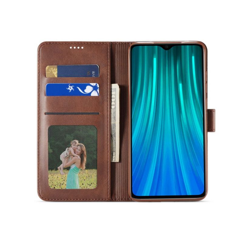 Etui Folio Xiaomi Redmi 9 Szary Czarny Lc.Imeeke Efekt Skóry Etui Ochronne