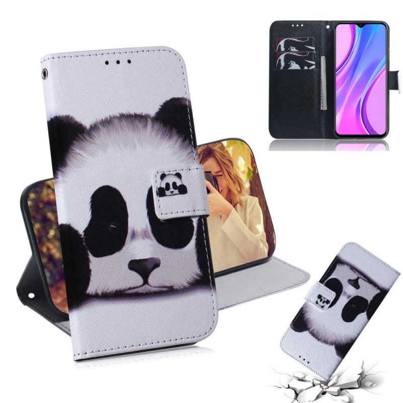 Etui Folio Xiaomi Redmi 9 Twarz Pandy