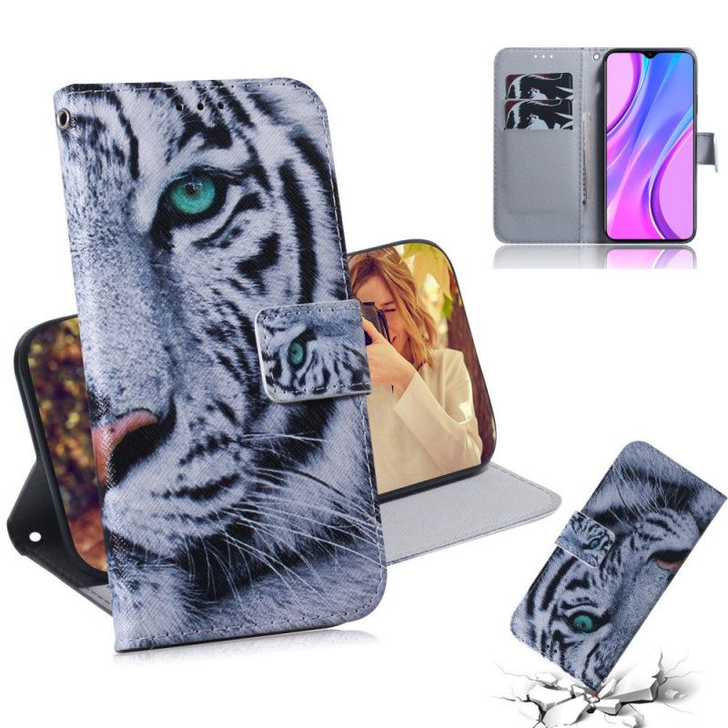 Etui Folio Xiaomi Redmi 9 Twarz Tygrysa Etui Ochronne