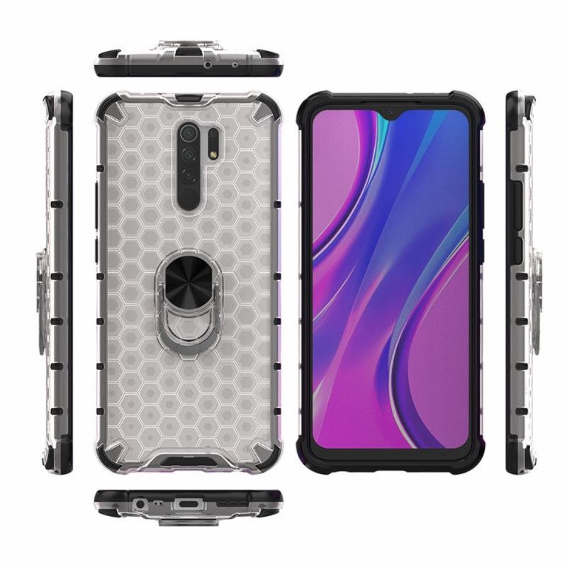 Etui Xiaomi Redmi 9 Biały Czarny Plaster Miodu I Wzór Pierścienia Etui Ochronne