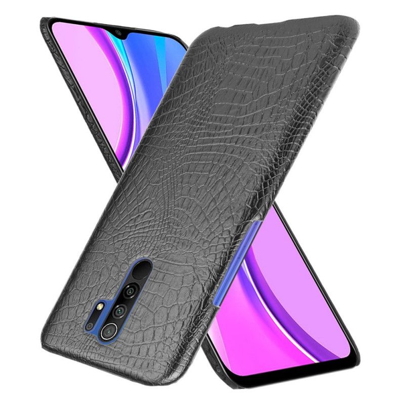 Etui Xiaomi Redmi 9 Biały Czarny Styl Skóry Krokodyla Etui Ochronne