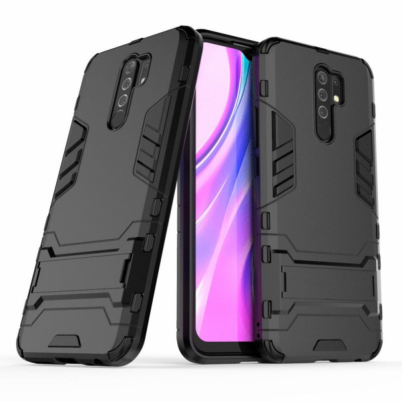 Etui Xiaomi Redmi 9 Czerwony Czarny Bardzo Wytrzymały Język Etui Ochronne