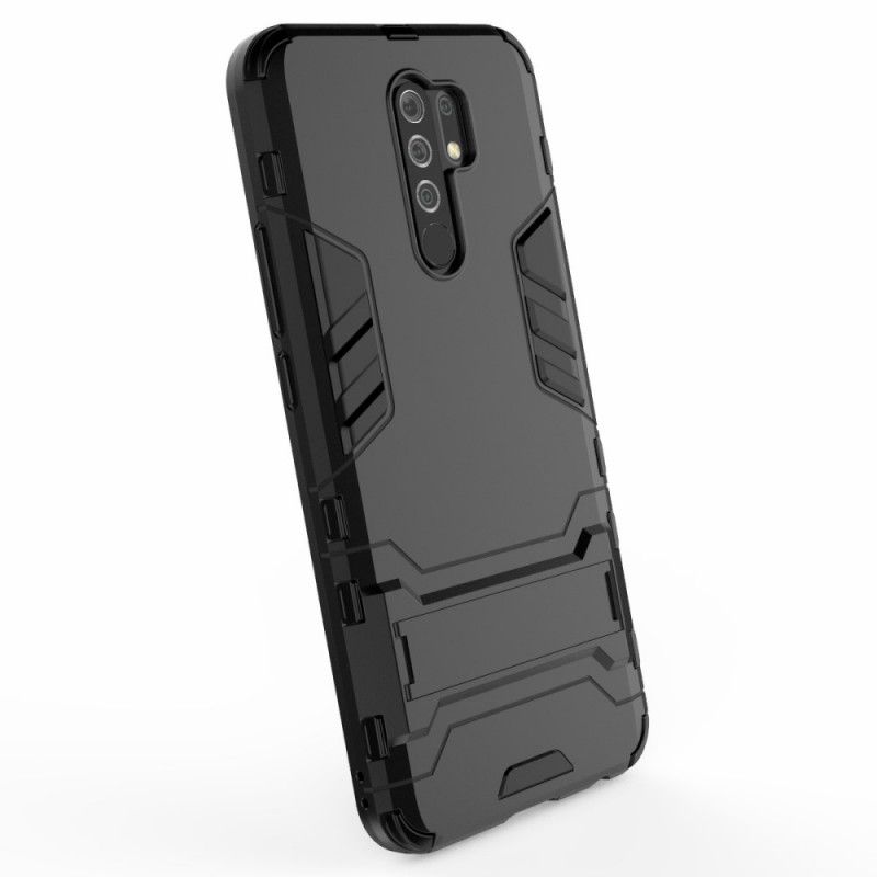 Etui Xiaomi Redmi 9 Czerwony Czarny Bardzo Wytrzymały Język Etui Ochronne