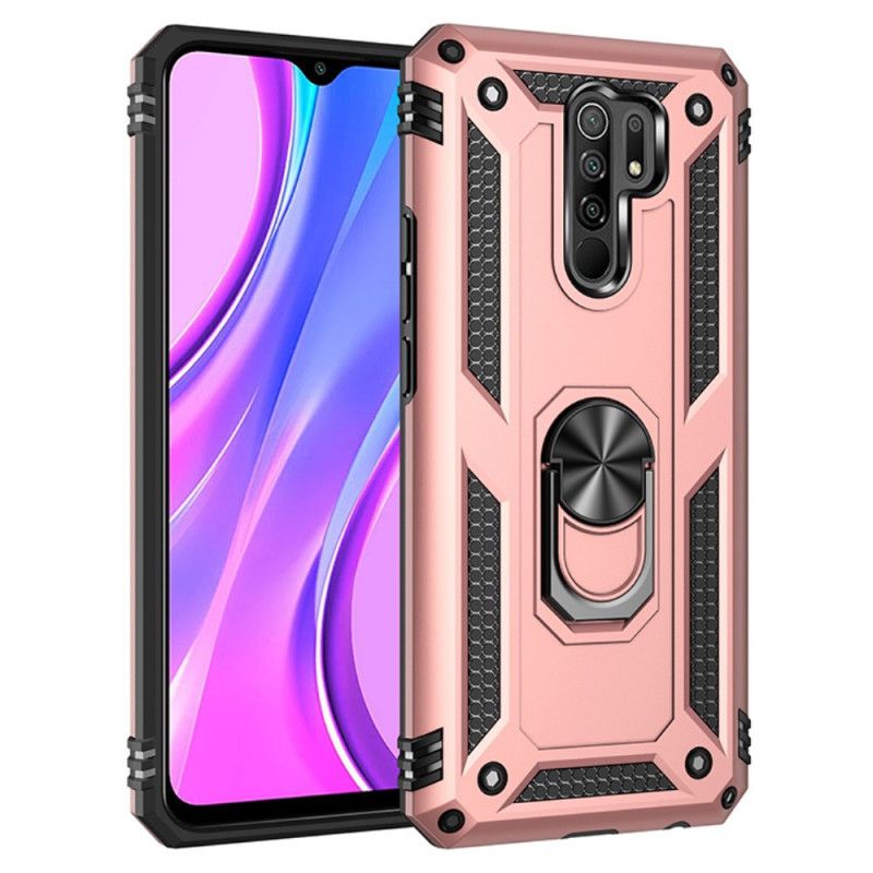 Etui Xiaomi Redmi 9 Czerwony Czarny Pierścień Premium Etui Ochronne