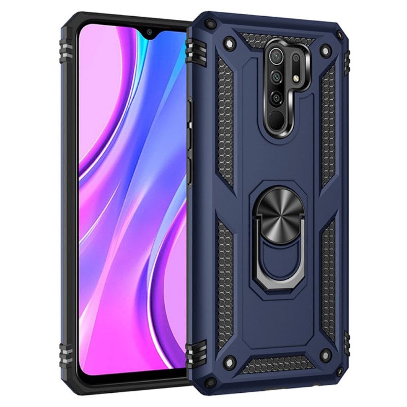 Etui Xiaomi Redmi 9 Czerwony Czarny Pierścień Premium Etui Ochronne