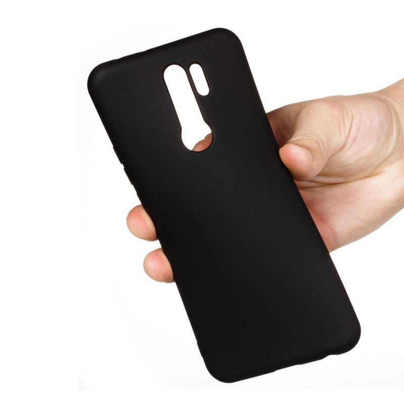 Etui Xiaomi Redmi 9 Czerwony Czarny Płynny Silikon Z Paskiem