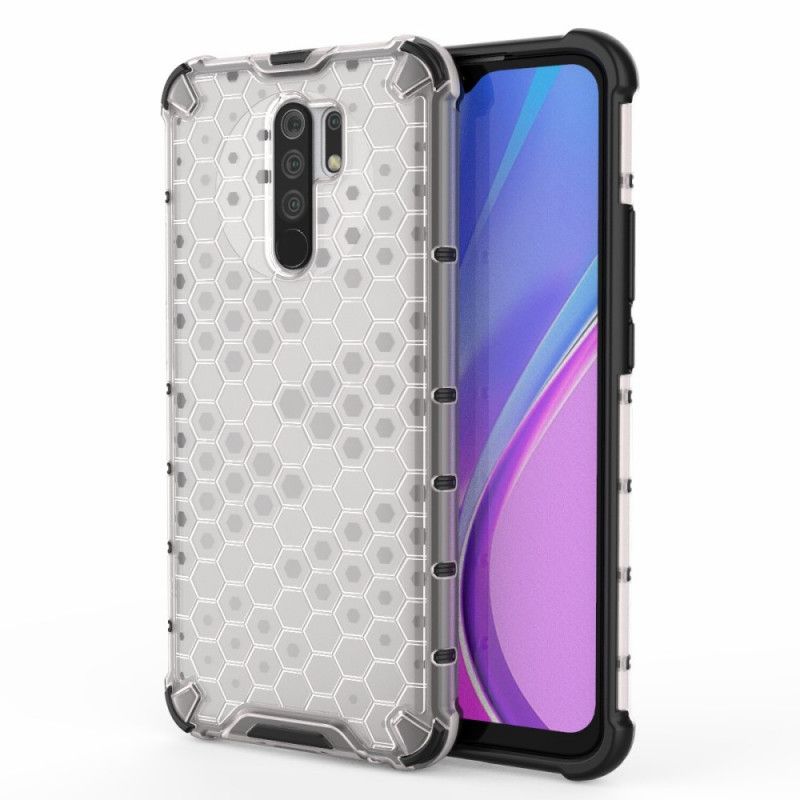 Etui Xiaomi Redmi 9 Szary Biały Styl Plastra Miodu