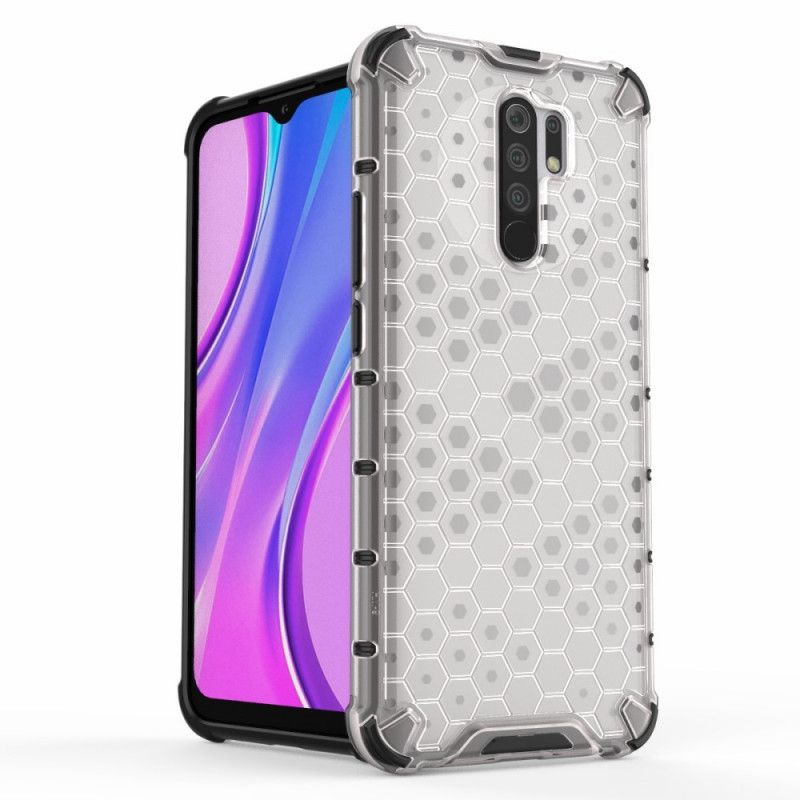 Etui Xiaomi Redmi 9 Szary Biały Styl Plastra Miodu