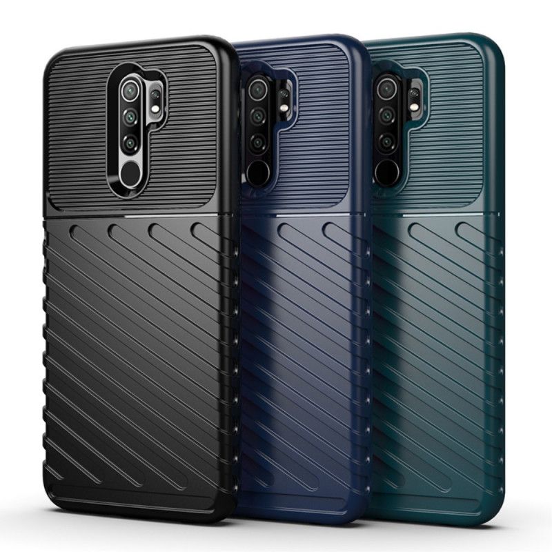 Etui Xiaomi Redmi 9 Zielony Czarny Seria Grzmotów Etui Ochronne