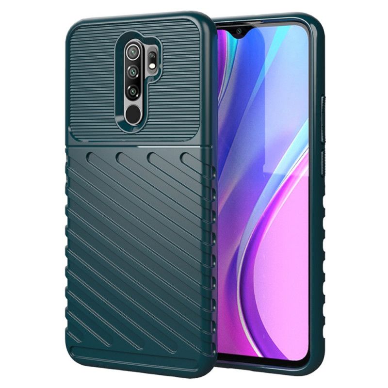 Etui Xiaomi Redmi 9 Zielony Czarny Seria Grzmotów Etui Ochronne