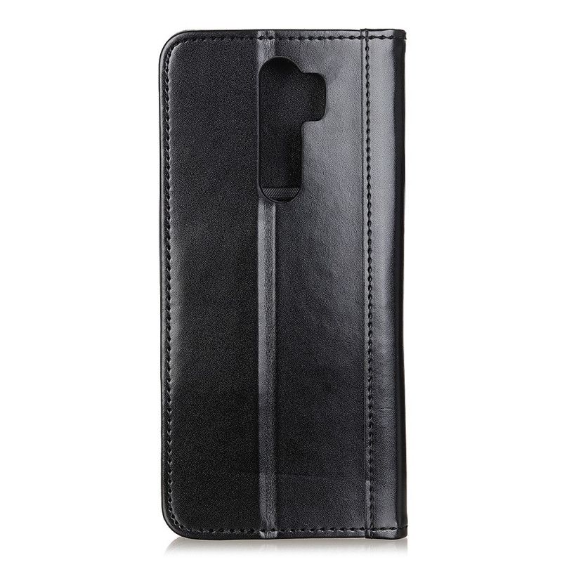 Flip Kotelot Xiaomi Redmi 9 Czerwony Czarny Dwoina Ze Skóry Liczi W Wersji 2 Etui Ochronne