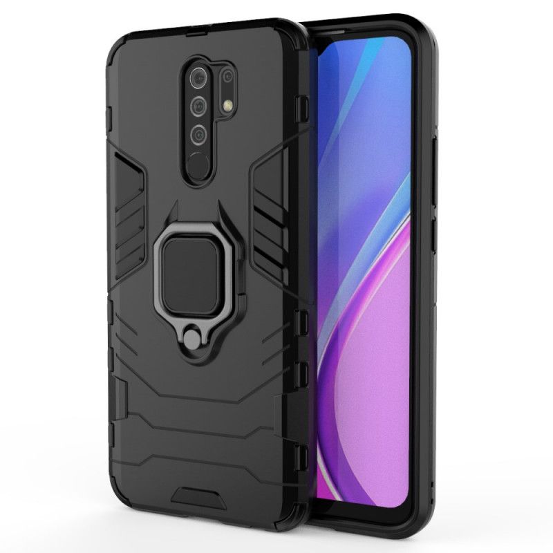 Futerały Xiaomi Redmi 9 Czerwony Czarny Etui na Telefon Pierścień Oporowy