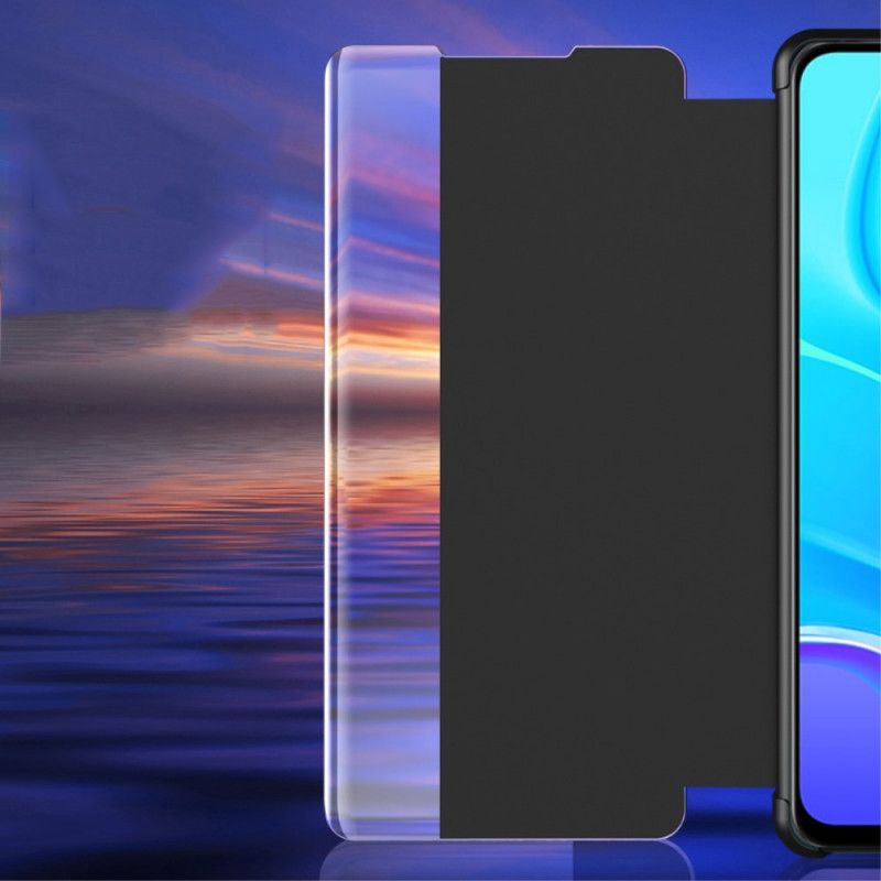 Zobacz Okładkę Teksturowana Sztuczna Skóra Xiaomi Redmi 9 Czerwony Czarny