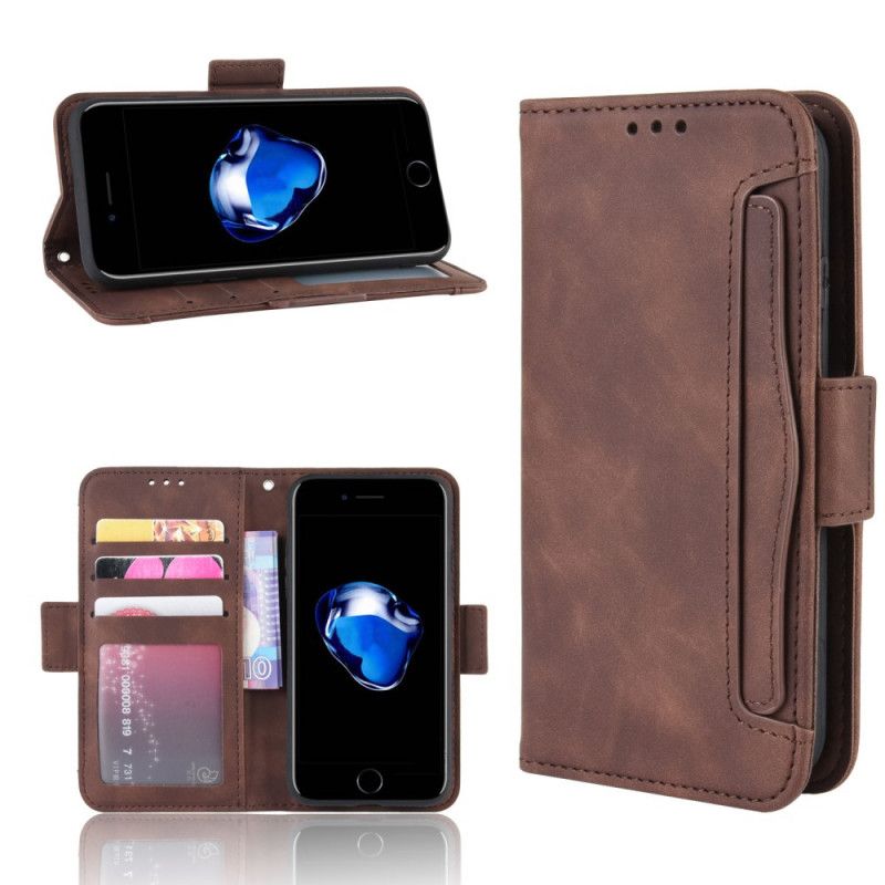 Etui Folio iPhone 7 / 8 / SE 2 Czerwony Czarny Karta Wielokrotna Pierwszej Klasy Etui Ochronne