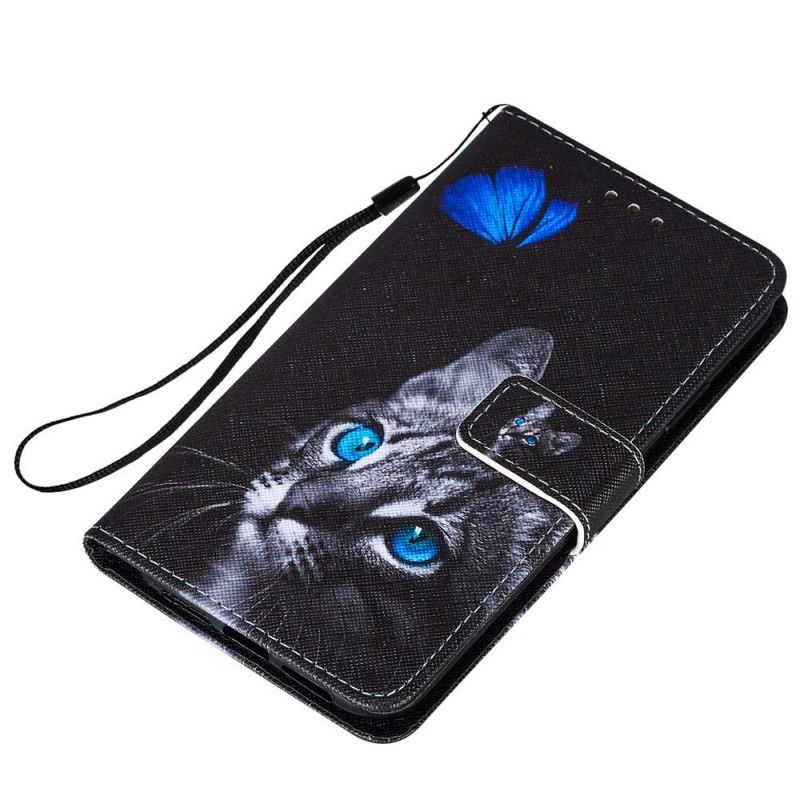 Etui Folio iPhone 7 / 8 / SE 2 Kot I Niebieski Motyl