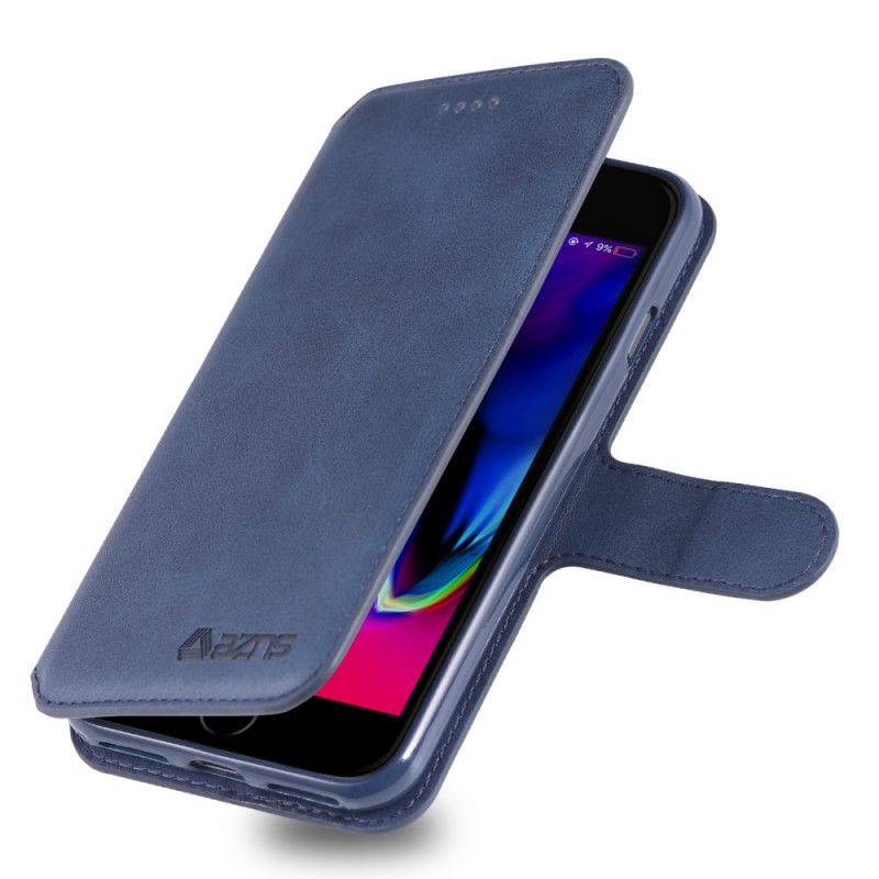 Etui Folio iPhone 7 / 8 / SE 2 Szary Czarny Azns Imitujący Skórę