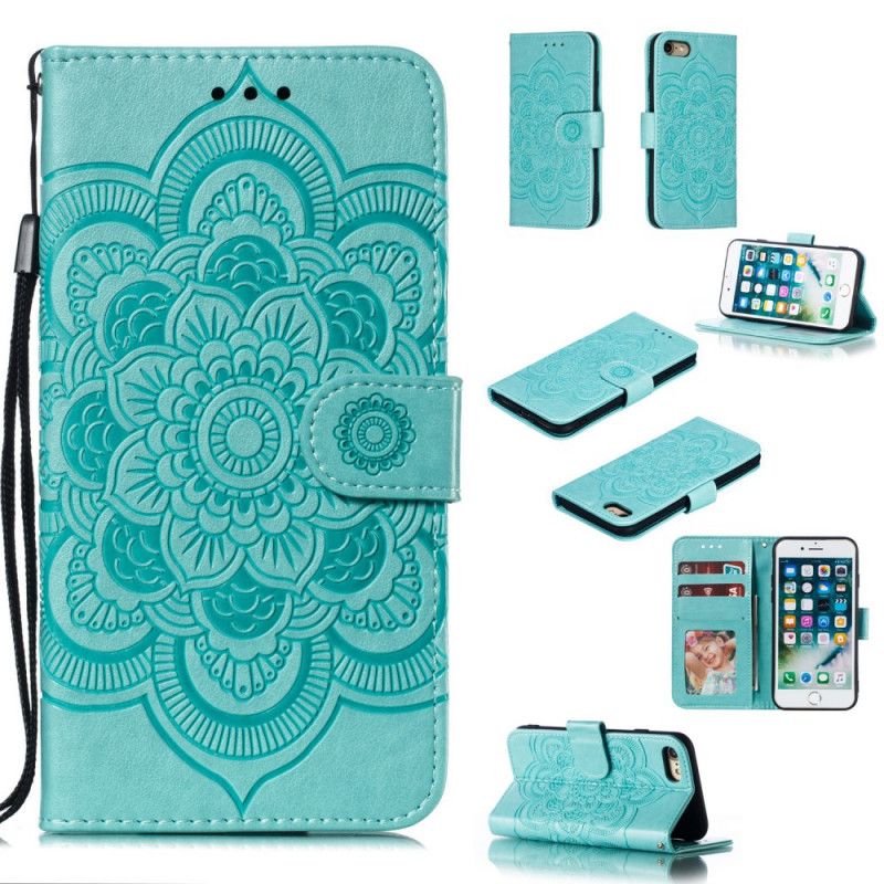 Etui Folio iPhone 7 / 8 / SE 2 Szary Czarny Cała Mandala