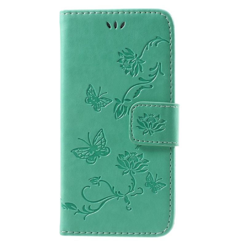 Etui Folio iPhone 7 / 8 / SE 2 Szary Czarny Stringi W Kwiaty