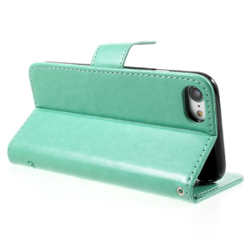 Etui Folio iPhone 7 / 8 / SE 2 Szary Czarny Stringi W Kwiaty