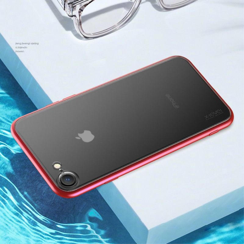 Etui iPhone 7 / 8 / SE 2 Czerwony Czarny Matowa Hybryda Na Poziomie X Etui Ochronne