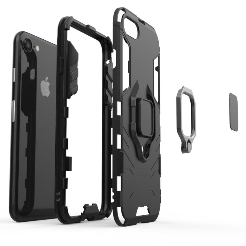 Etui iPhone 7 / 8 / SE 2 Czerwony Czarny Pierścień Oporowy Etui Ochronne