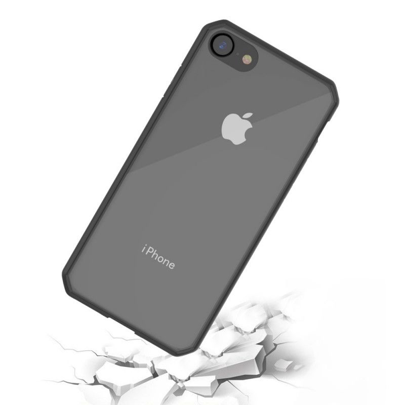 Etui iPhone 7 / 8 / SE 2 Czerwony Czarny Przezroczyste Kolorowe Krawędzie Etui Ochronne