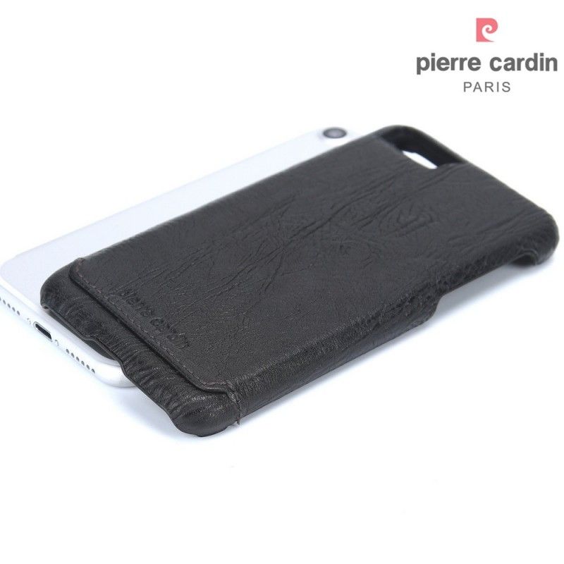 Etui iPhone 7 / 8 / SE 2 Jasnobrązowy Szary Skóra Pierre Cardin