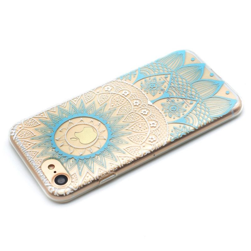 Etui iPhone 7 / 8 / SE 2 Jasnoniebieski Różowy Przezroczysta Kolorowa Mandala Etui Ochronne