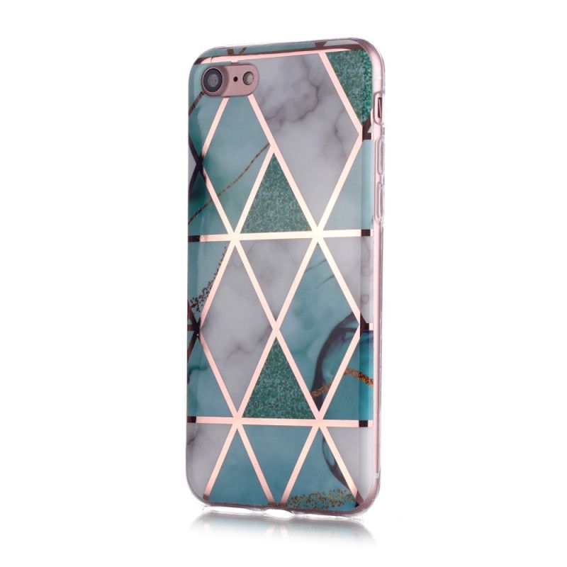 Etui iPhone 7 / 8 / SE 2 Magenta Czarny Geometria W Kolorze Marmuru Etui Ochronne