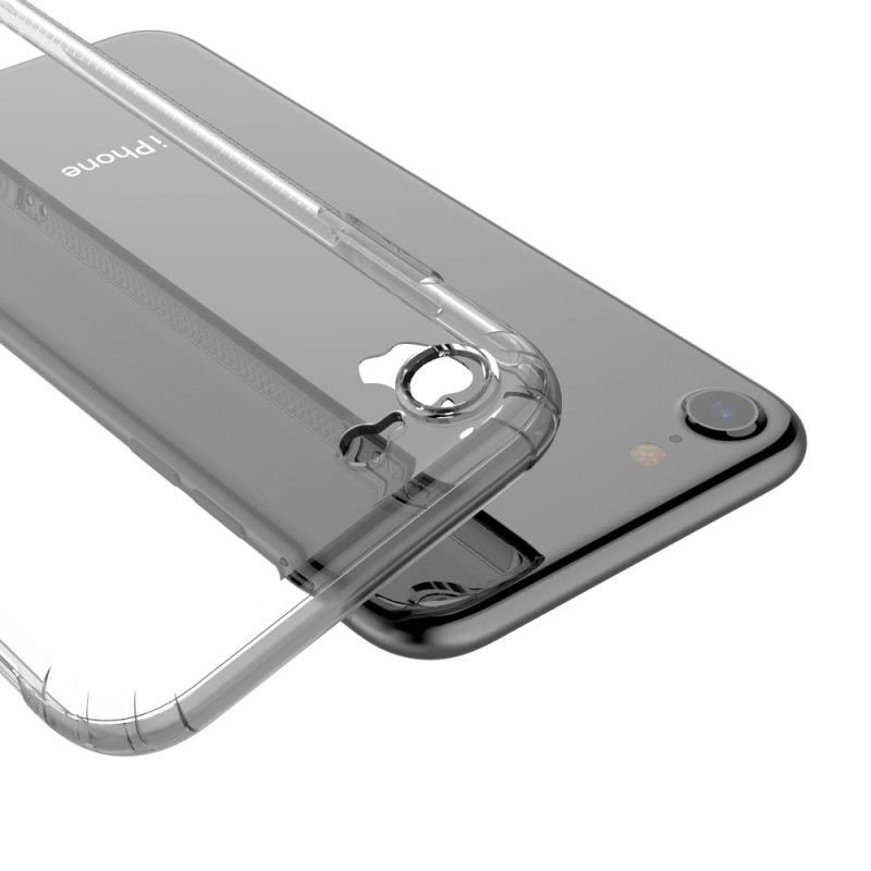 Etui iPhone 7 / 8 / SE 2 Przezroczysty Czarny Przezroczyste Poduszki Ochronne Leeu