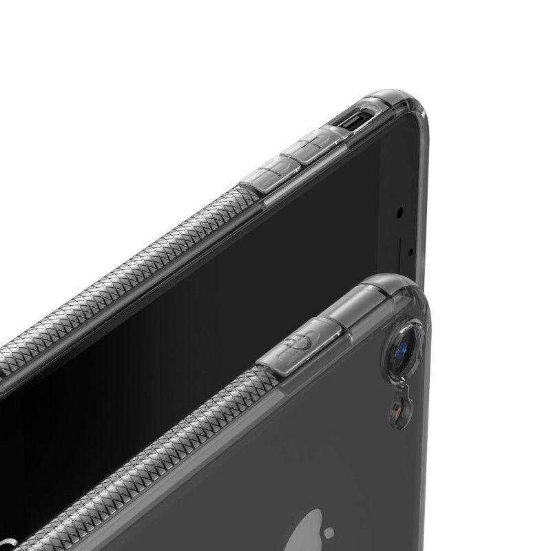 Etui iPhone 7 / 8 / SE 2 Przezroczysty Czarny Przezroczyste Poduszki Ochronne Leeu