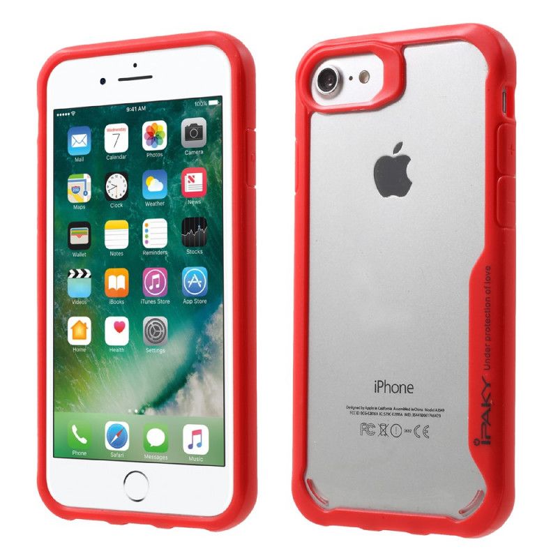 Etui iPhone 7 / 8 / SE 2 Szary Czarny Półprzezroczysta Hybryda Ipaky