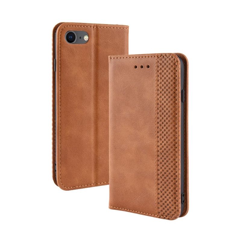 Flip Kotelot iPhone 7 / 8 / SE 2 Czerwony Czarny Stylizowany Efekt Skóry W Stylu Vintage Etui Ochronne